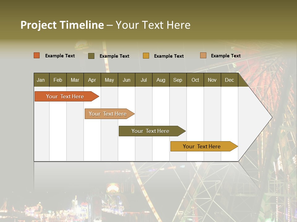 A Ferris Wheel Is Lit Up At Night PowerPoint Template