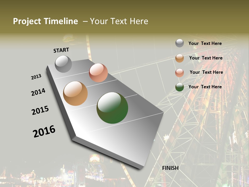 A Ferris Wheel Is Lit Up At Night PowerPoint Template