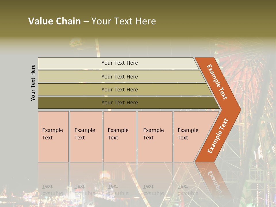 A Ferris Wheel Is Lit Up At Night PowerPoint Template