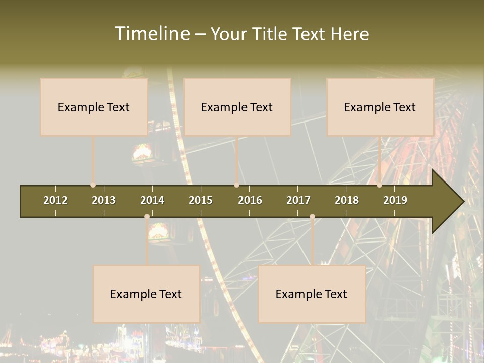 A Ferris Wheel Is Lit Up At Night PowerPoint Template
