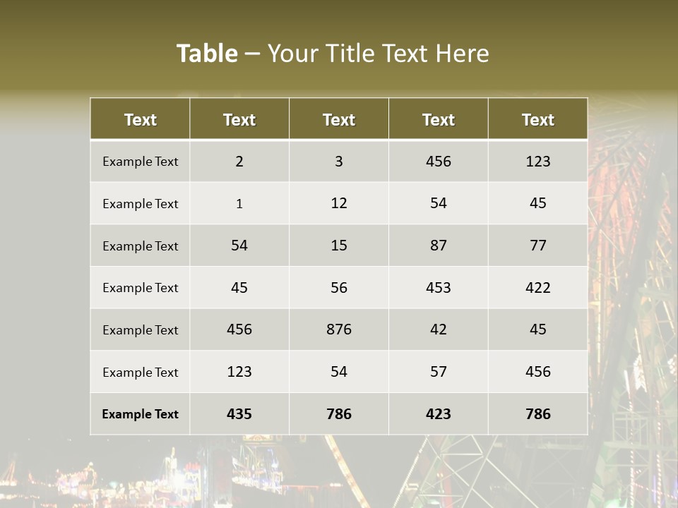 A Ferris Wheel Is Lit Up At Night PowerPoint Template