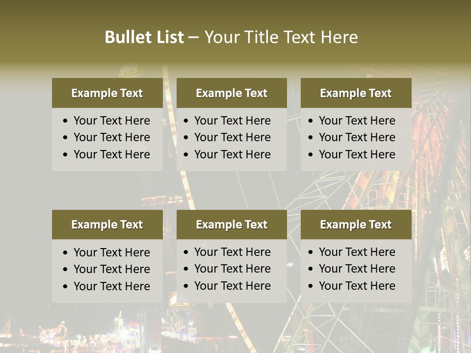 A Ferris Wheel Is Lit Up At Night PowerPoint Template