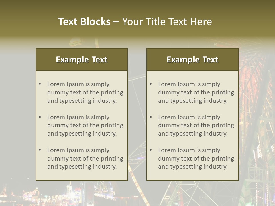 A Ferris Wheel Is Lit Up At Night PowerPoint Template