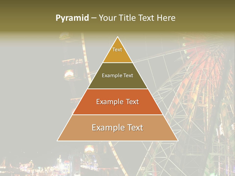 A Ferris Wheel Is Lit Up At Night PowerPoint Template