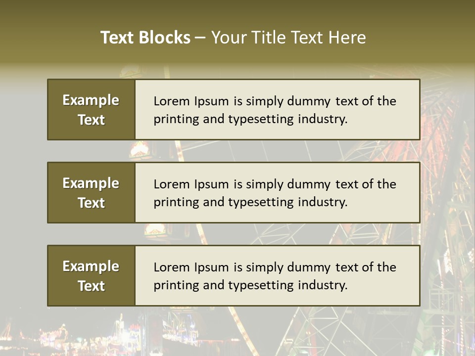 A Ferris Wheel Is Lit Up At Night PowerPoint Template