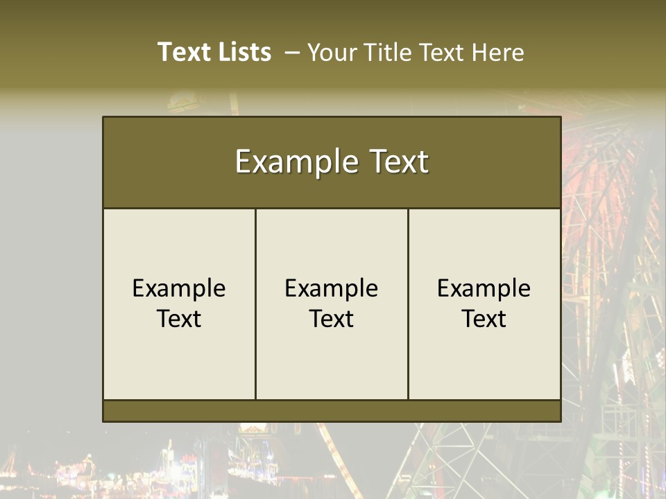 A Ferris Wheel Is Lit Up At Night PowerPoint Template