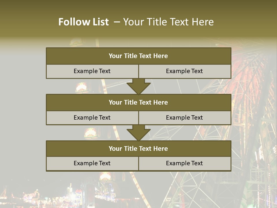 A Ferris Wheel Is Lit Up At Night PowerPoint Template