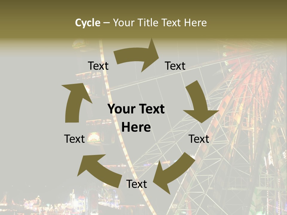A Ferris Wheel Is Lit Up At Night PowerPoint Template