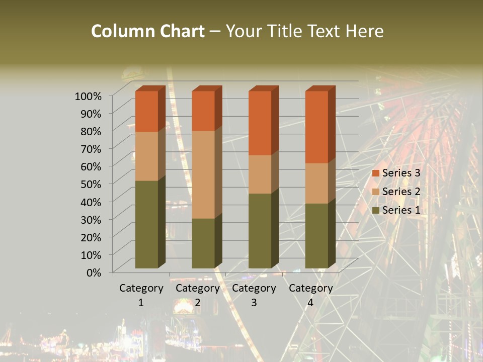 A Ferris Wheel Is Lit Up At Night PowerPoint Template