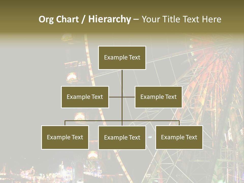 A Ferris Wheel Is Lit Up At Night PowerPoint Template