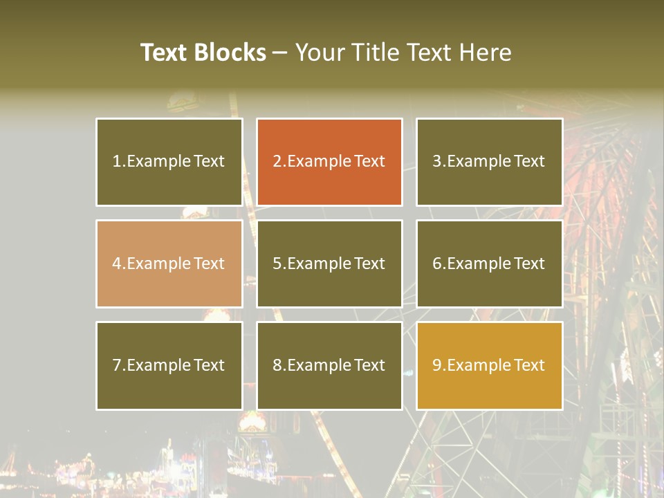 A Ferris Wheel Is Lit Up At Night PowerPoint Template