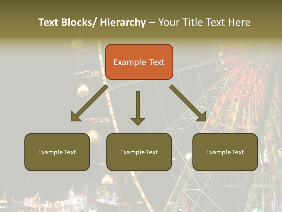 A Ferris Wheel Is Lit Up At Night PowerPoint Template