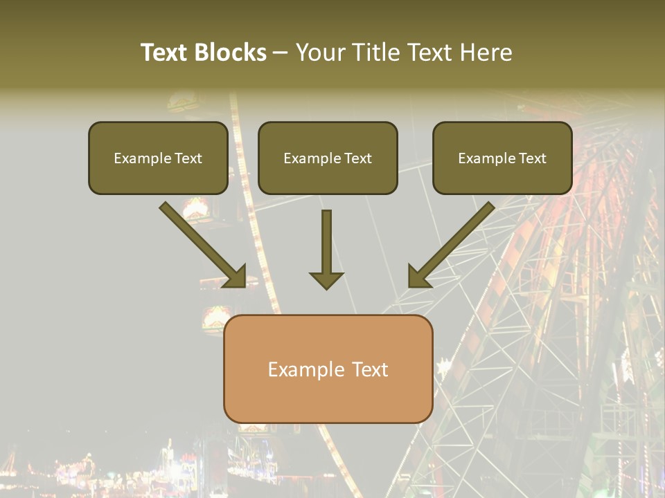 A Ferris Wheel Is Lit Up At Night PowerPoint Template