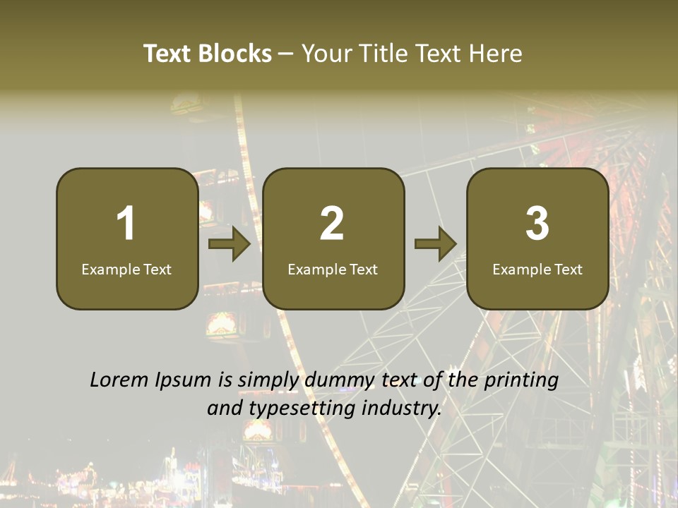 A Ferris Wheel Is Lit Up At Night PowerPoint Template