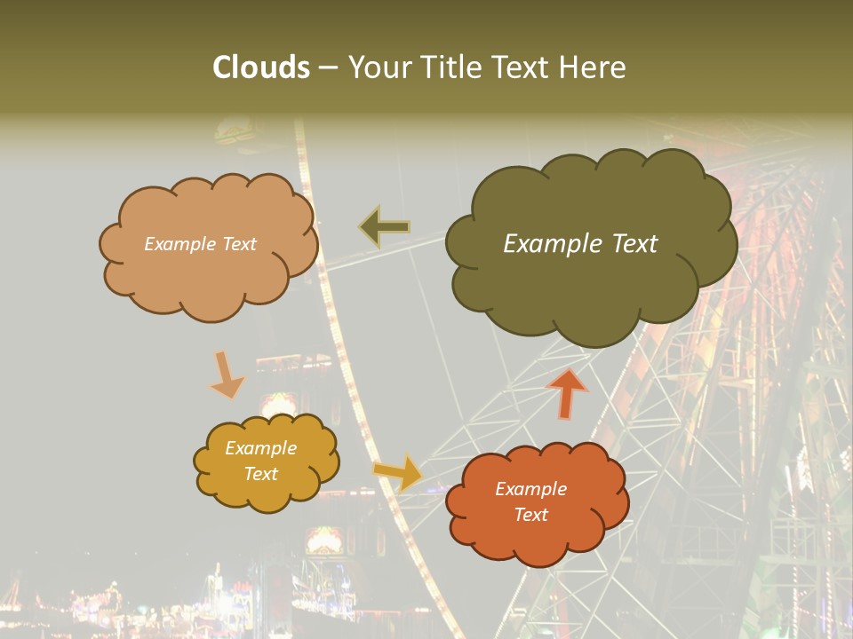 A Ferris Wheel Is Lit Up At Night PowerPoint Template