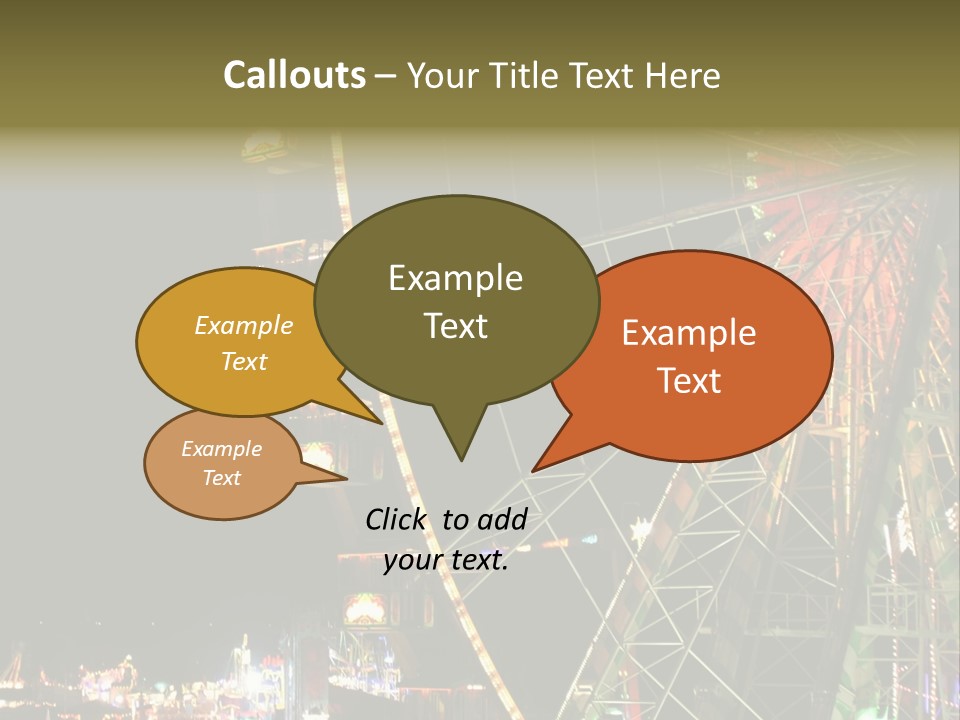 A Ferris Wheel Is Lit Up At Night PowerPoint Template