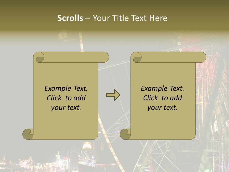 A Ferris Wheel Is Lit Up At Night PowerPoint Template