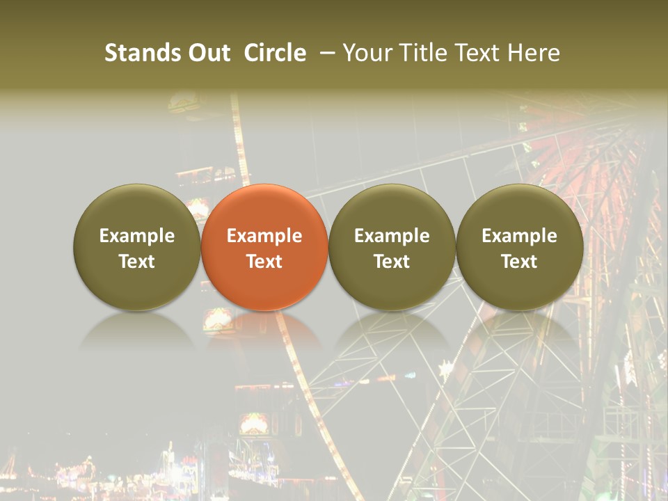 A Ferris Wheel Is Lit Up At Night PowerPoint Template