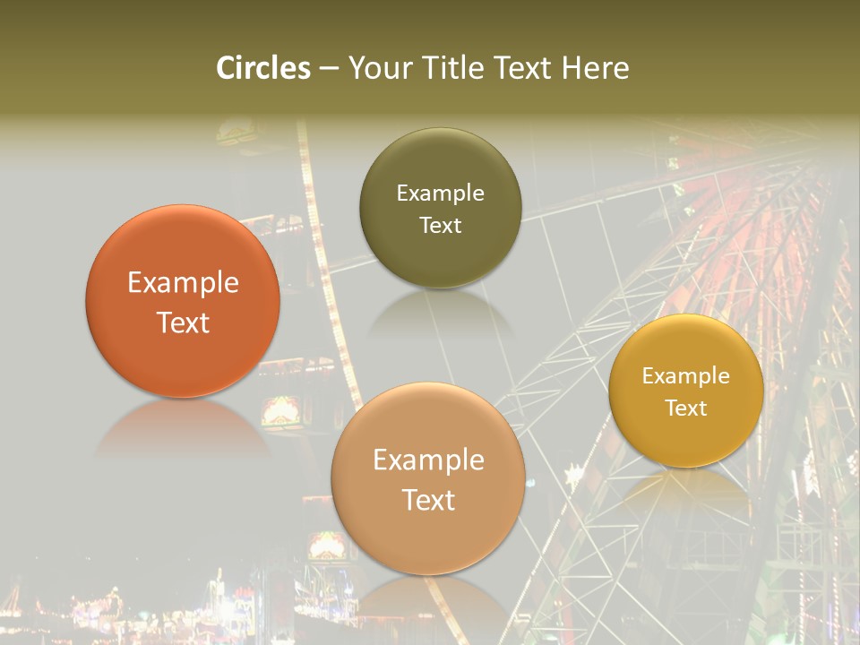 A Ferris Wheel Is Lit Up At Night PowerPoint Template