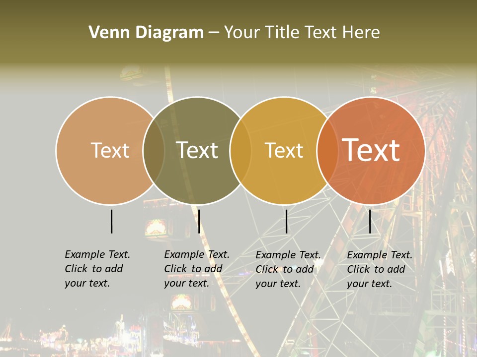 A Ferris Wheel Is Lit Up At Night PowerPoint Template
