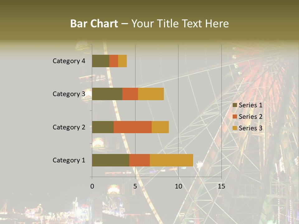 A Ferris Wheel Is Lit Up At Night PowerPoint Template