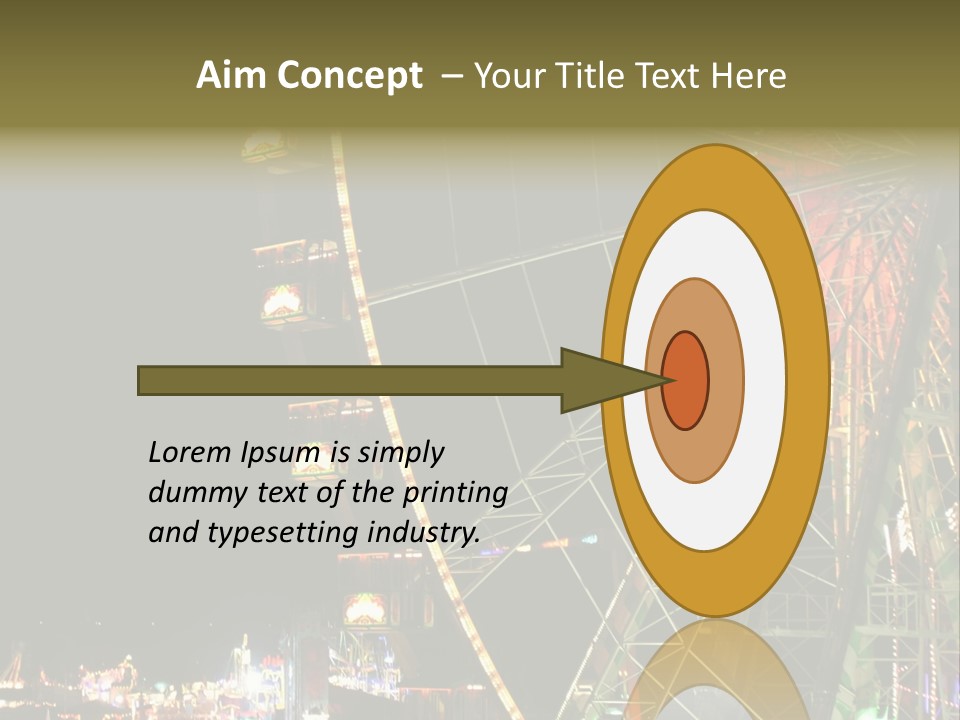 A Ferris Wheel Is Lit Up At Night PowerPoint Template