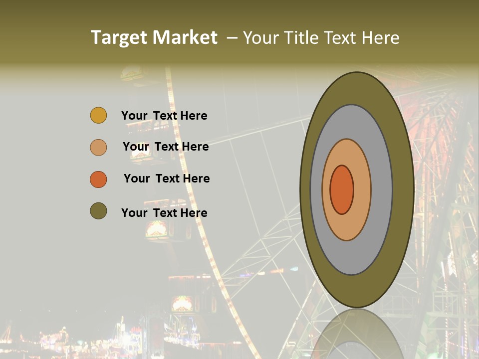 A Ferris Wheel Is Lit Up At Night PowerPoint Template