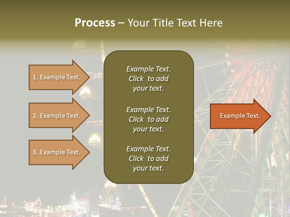 A Ferris Wheel Is Lit Up At Night PowerPoint Template