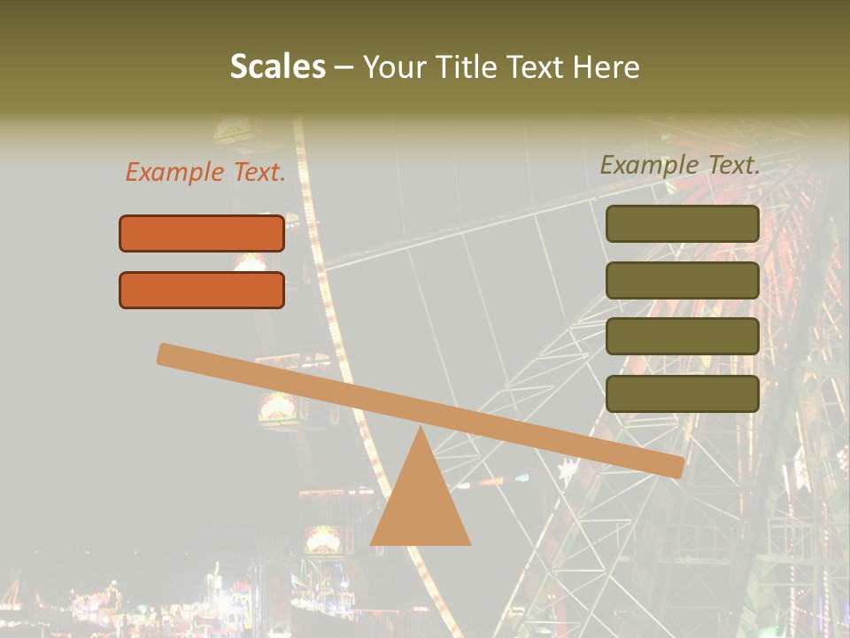 A Ferris Wheel Is Lit Up At Night PowerPoint Template