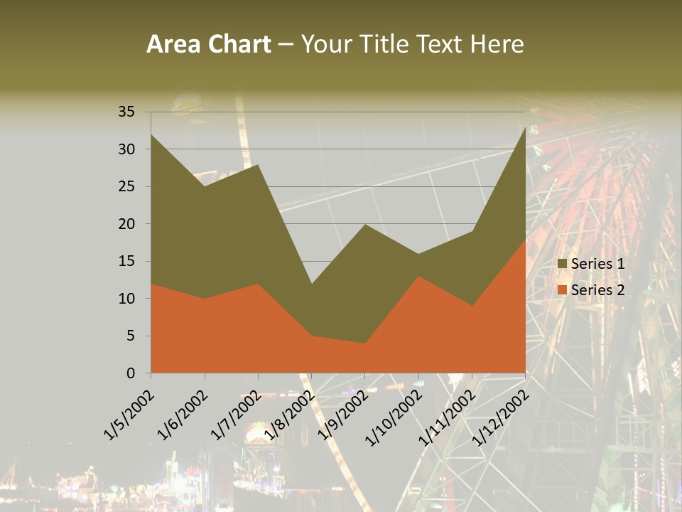 A Ferris Wheel Is Lit Up At Night PowerPoint Template