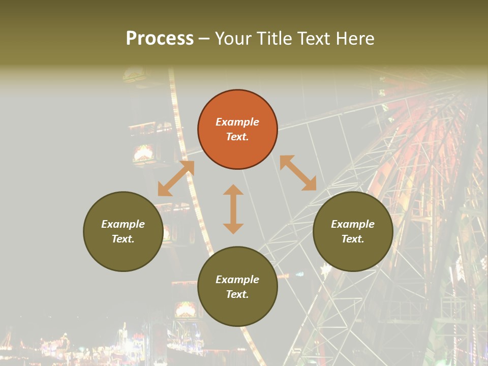 A Ferris Wheel Is Lit Up At Night PowerPoint Template
