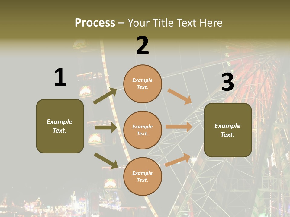 A Ferris Wheel Is Lit Up At Night PowerPoint Template