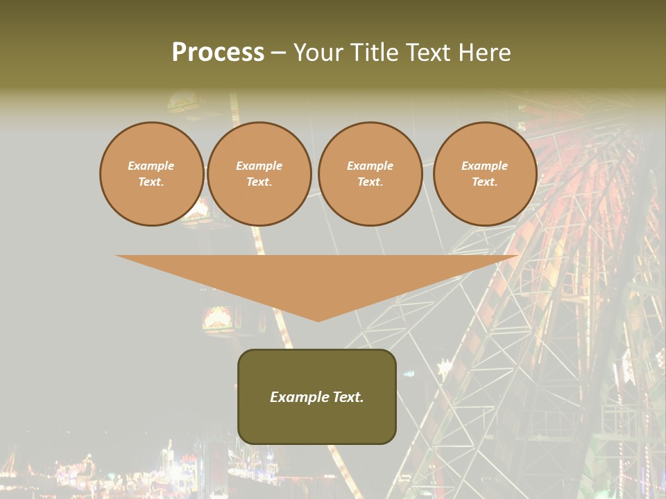 A Ferris Wheel Is Lit Up At Night PowerPoint Template