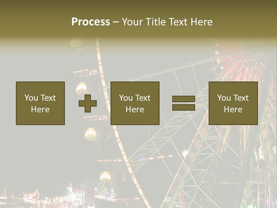 A Ferris Wheel Is Lit Up At Night PowerPoint Template
