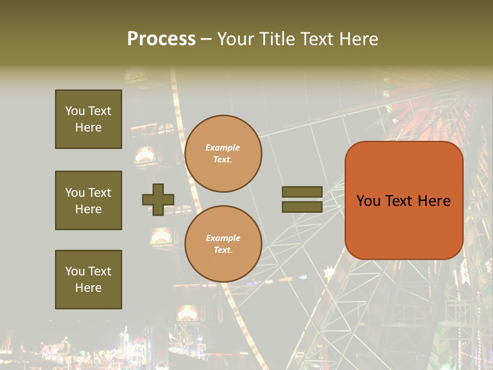 A Ferris Wheel Is Lit Up At Night PowerPoint Template