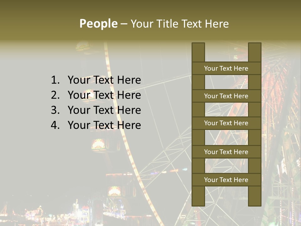 A Ferris Wheel Is Lit Up At Night PowerPoint Template