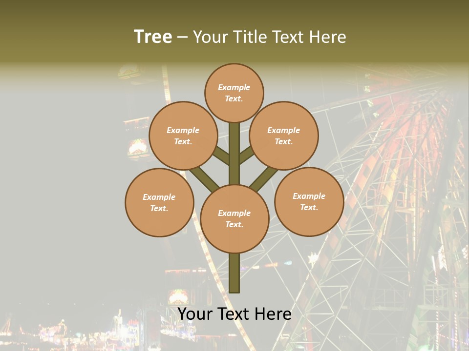 A Ferris Wheel Is Lit Up At Night PowerPoint Template