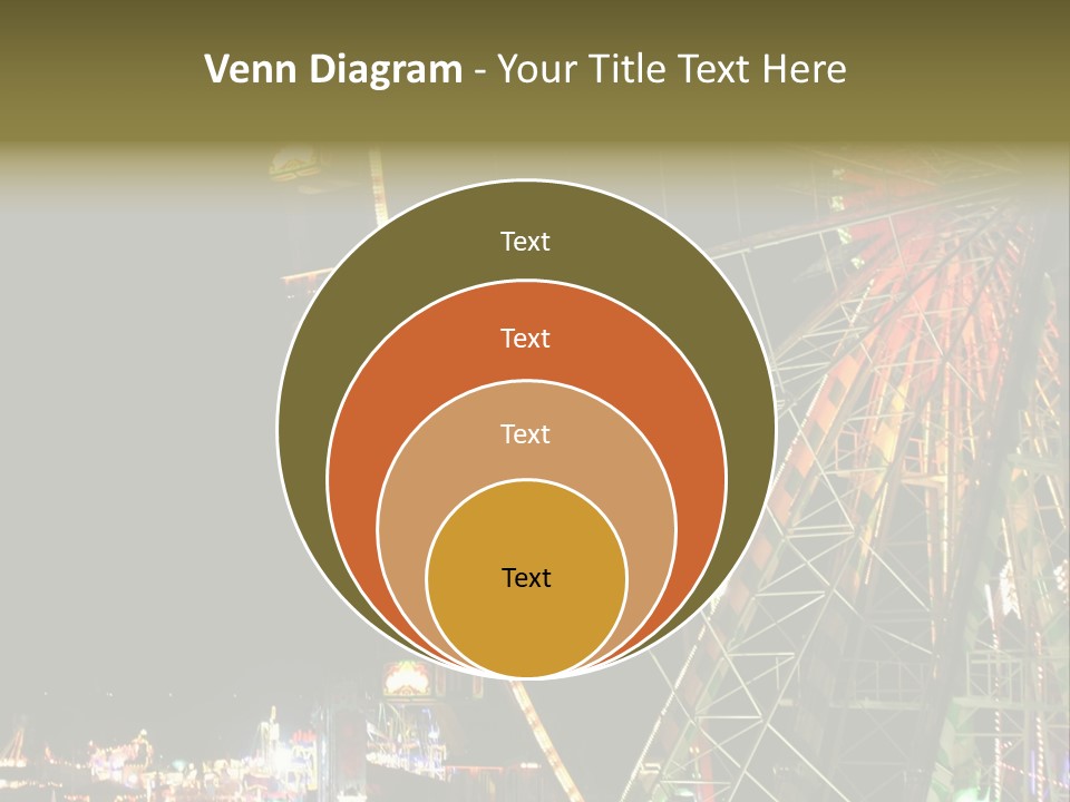 A Ferris Wheel Is Lit Up At Night PowerPoint Template