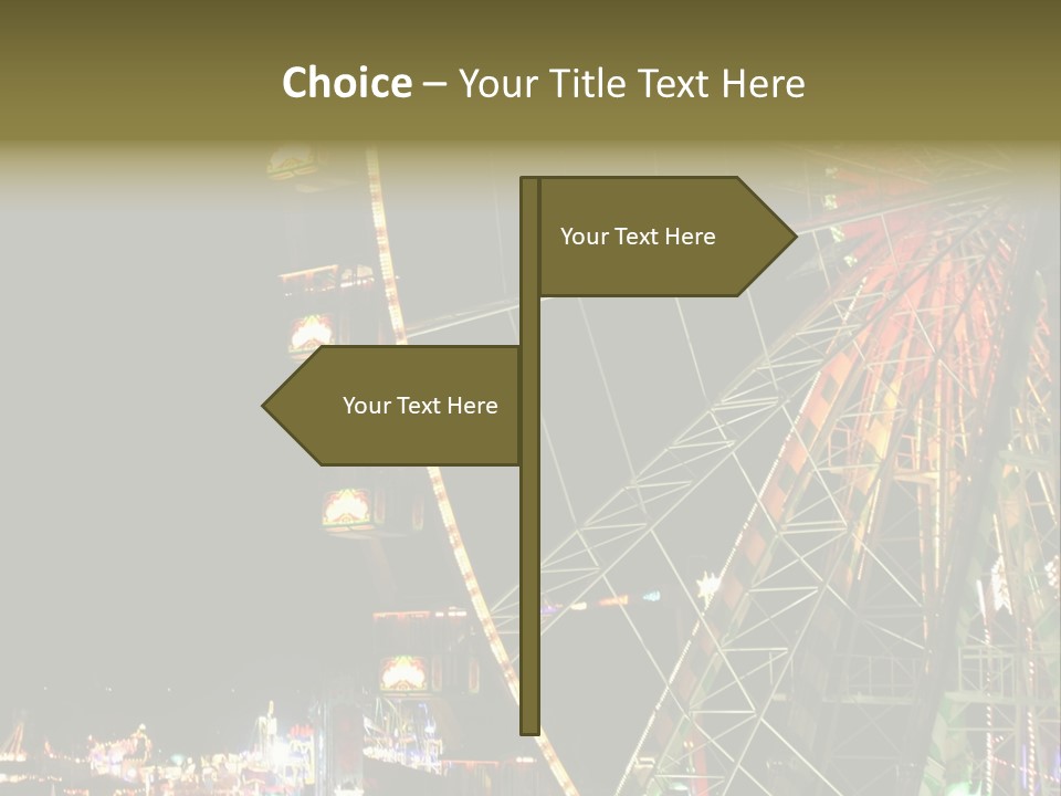 A Ferris Wheel Is Lit Up At Night PowerPoint Template