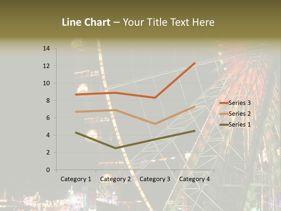 A Ferris Wheel Is Lit Up At Night PowerPoint Template