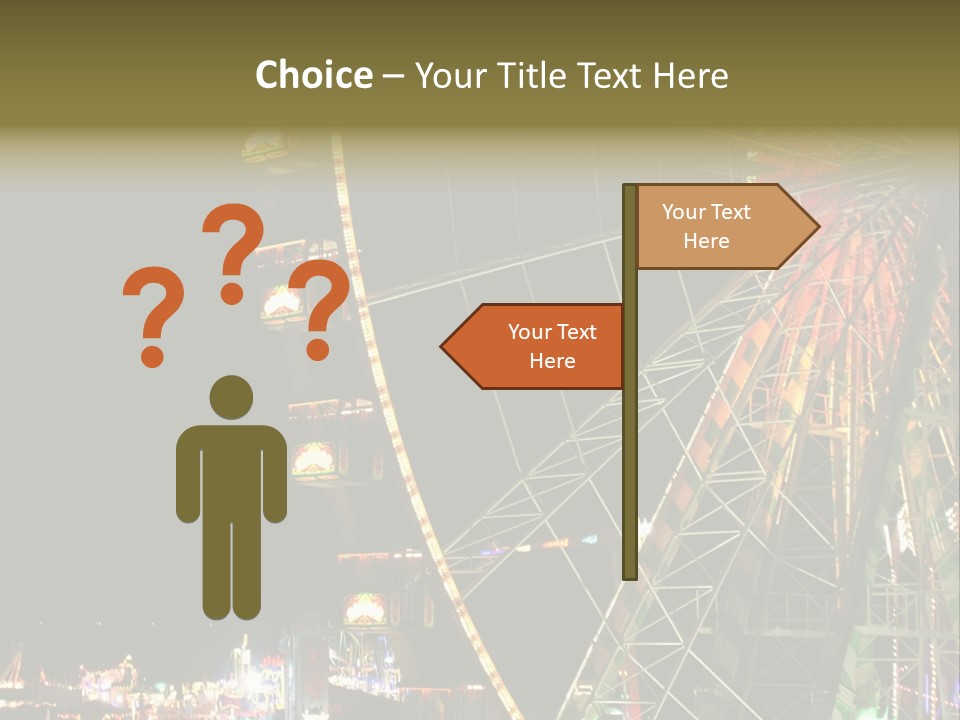 A Ferris Wheel Is Lit Up At Night PowerPoint Template