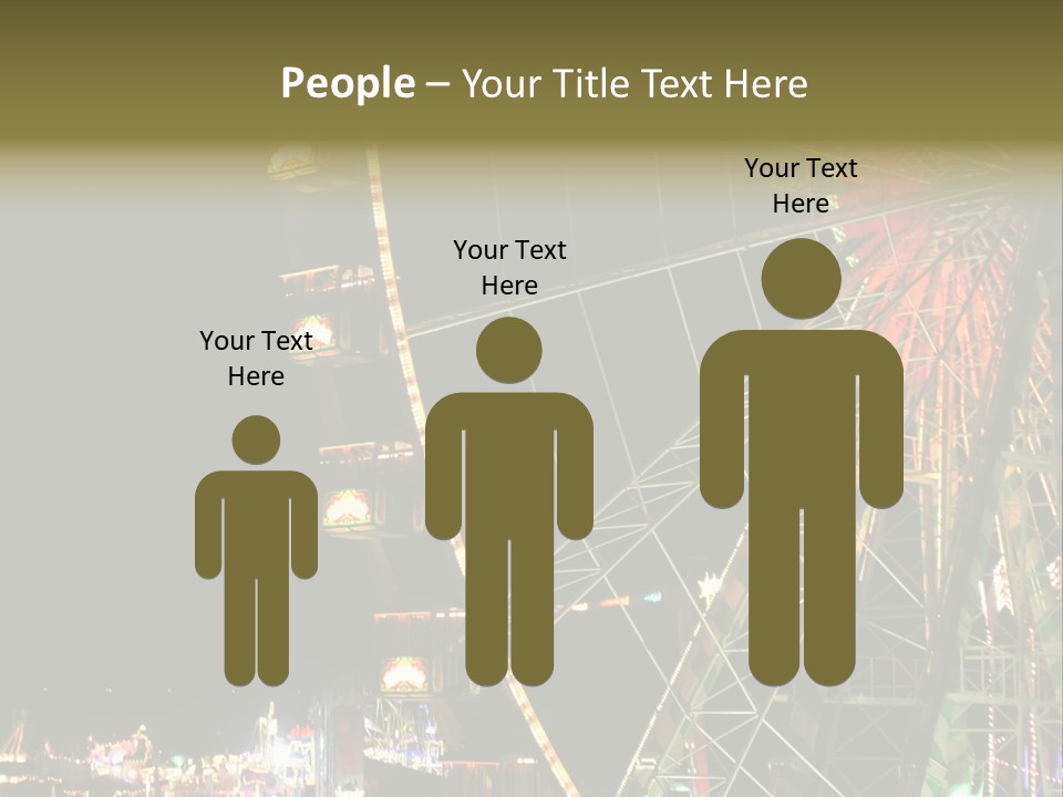 A Ferris Wheel Is Lit Up At Night PowerPoint Template