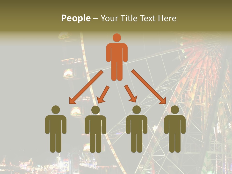 A Ferris Wheel Is Lit Up At Night PowerPoint Template