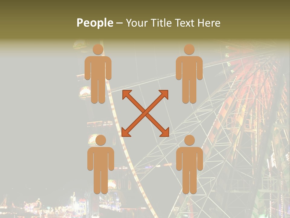 A Ferris Wheel Is Lit Up At Night PowerPoint Template