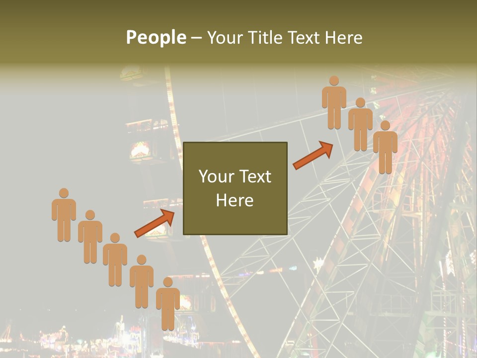 A Ferris Wheel Is Lit Up At Night PowerPoint Template