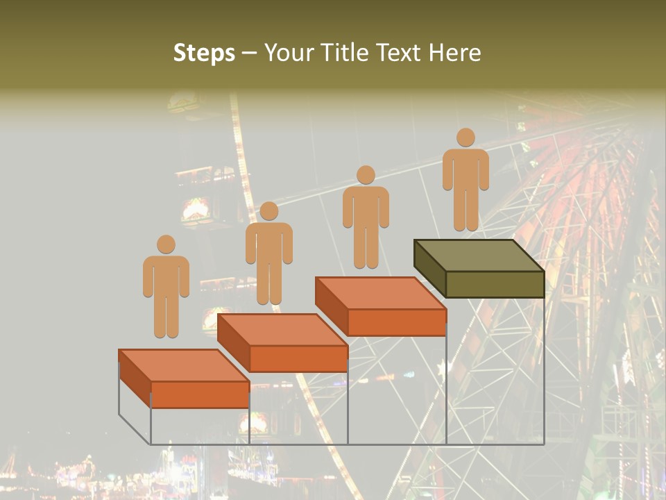 A Ferris Wheel Is Lit Up At Night PowerPoint Template
