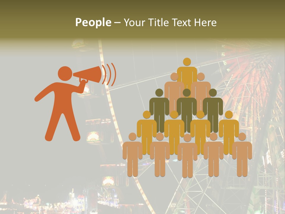 A Ferris Wheel Is Lit Up At Night PowerPoint Template