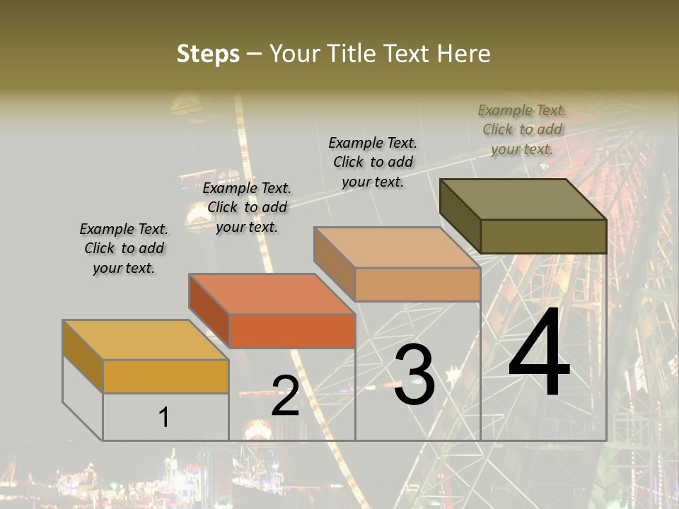 A Ferris Wheel Is Lit Up At Night PowerPoint Template