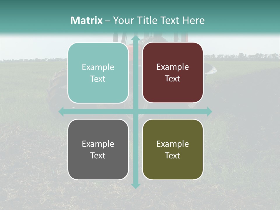 Red Tractor Working At Field PowerPoint Template