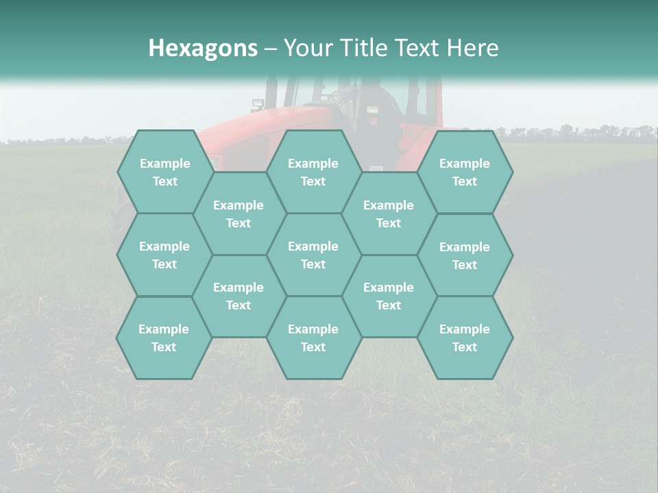 Red Tractor Working At Field PowerPoint Template